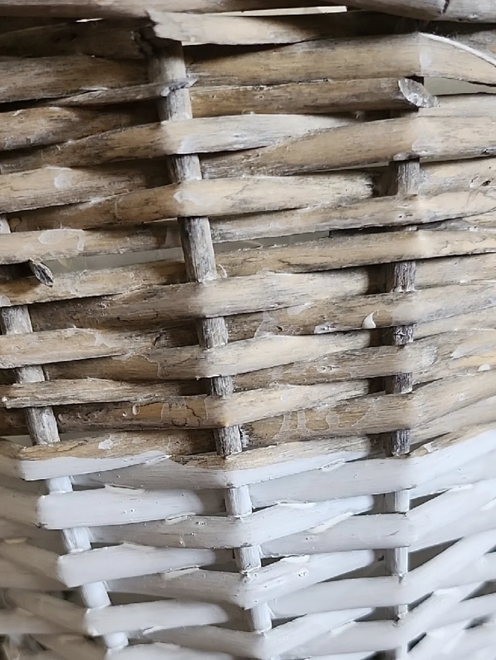 Woven Two-Tone Decorative Basket Planter - Natural and White